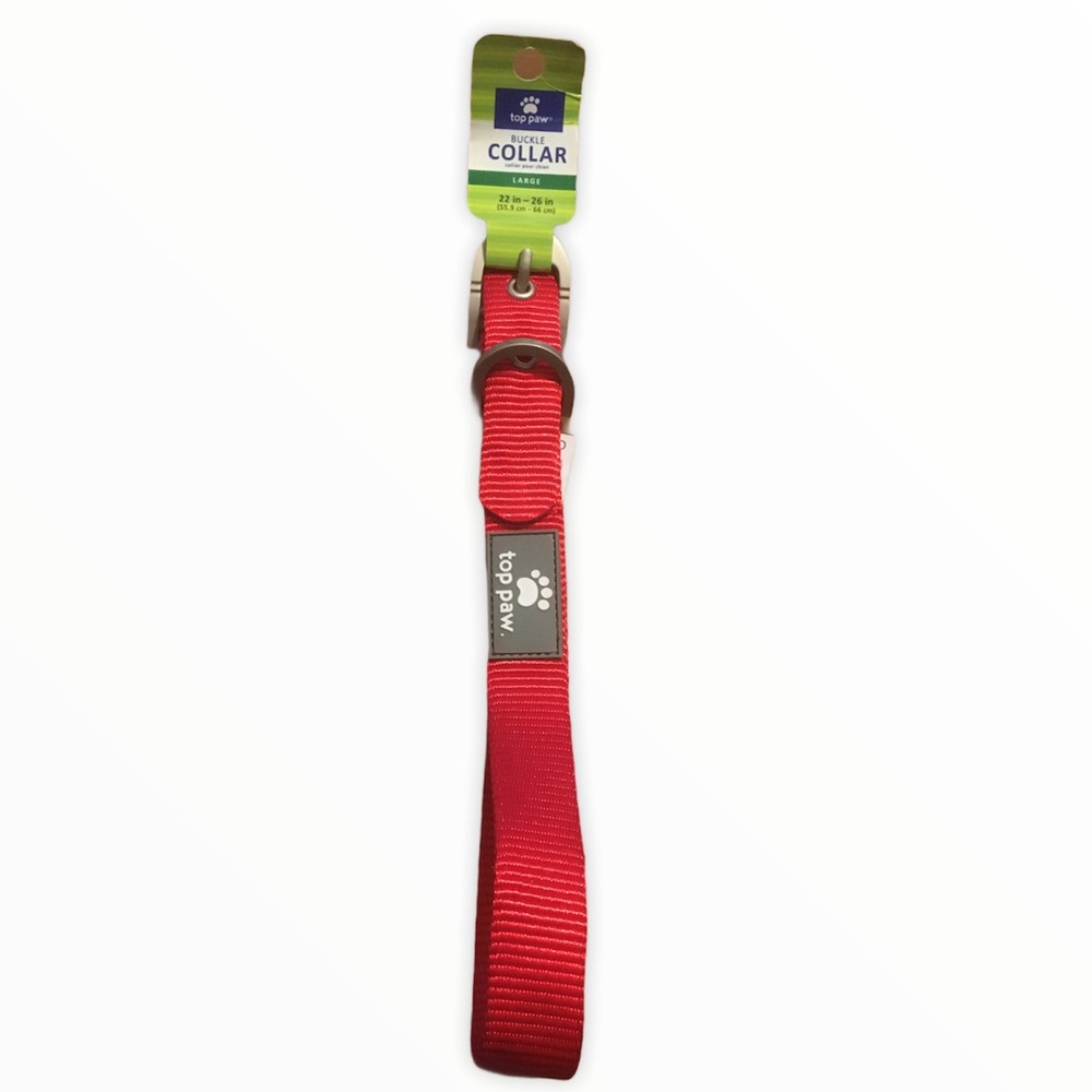 Top Paw Red Adjustable Collar Large